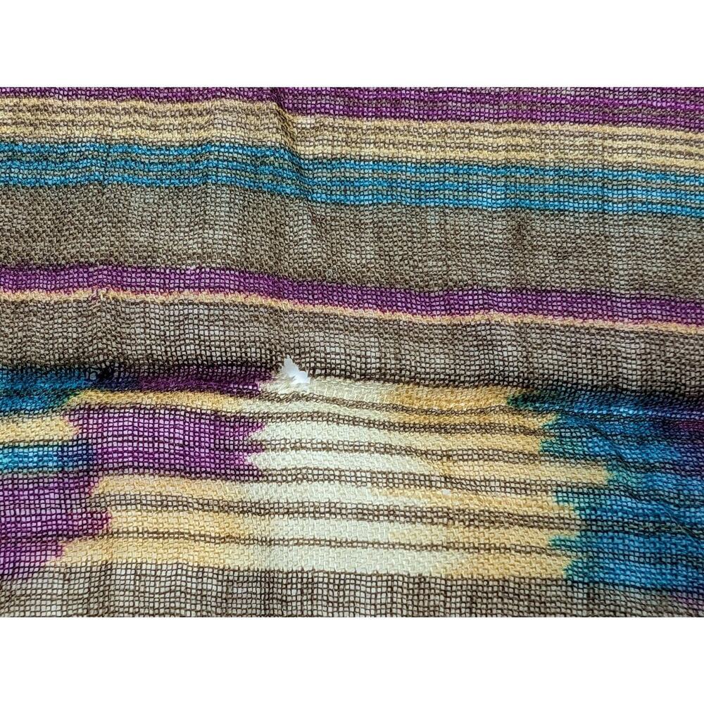Albert Nipon Scarf Brown Southwestern Print Wool Square 42 x 43 - Picture 9 of 9